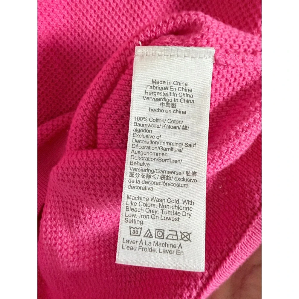 J.Crew Sweater Top Women Small Pink Striped Collar AW366 Short Sleeve Preppy